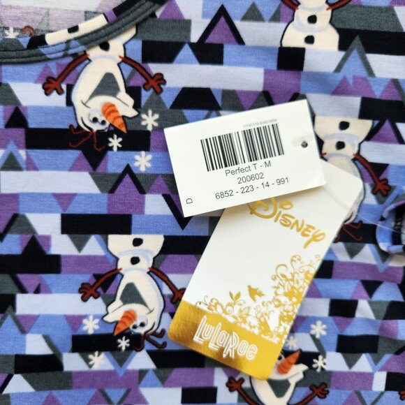 Disney Frozen Olaf Tunic Top Swing Tee Purple Blue Geometric Print Cute Comfy M - Picture 6 of 9